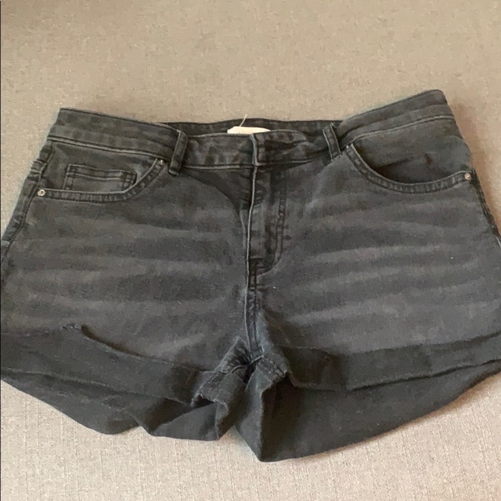 Black jean shorts